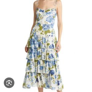 Reformation Kesia Lucca Floral Print Midi Dress